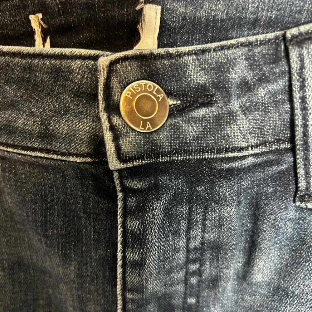 Pistola High Rise Dark Wash Raw Hem Skinny‎ Jeans